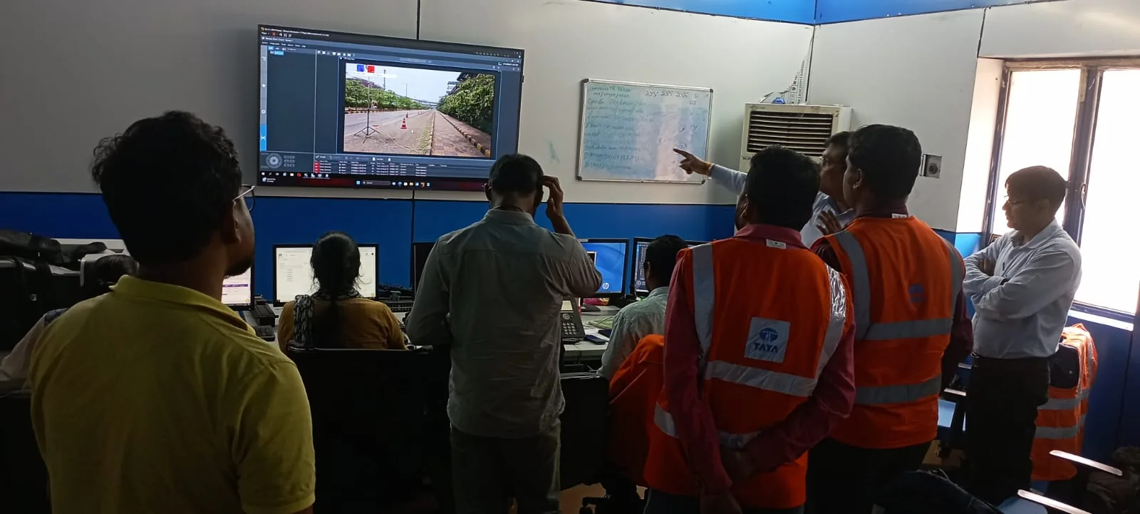 Monitoring system demonstration with technical staff